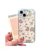 Aplicable a iPhone 18 Azul Rosa Estampado de Leopardo Gato Oso Funda de Teléfono Apple 17 Pro Max Dibujos Animados Lindo Transparente Funda 15
