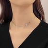 Collar con Lazo al Cuello Gargantilla de Primavera y Verano Collar Corto para el Cuello Acero de Titanio para Mujer que no se Desvanece Cadena para Clavícula Niche Lujo Accesible