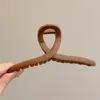 Pinza Geométrica Simple para el Cabello, Pinza de Moda para la Parte Trasera de la Cabeza, Pinza Femenina de Color Café, Accesorio para el Cabello de Pinza de Tiburón de Alta Gama y Exquisito