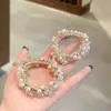 Goma de Pelo Exquisita de Perlas de Celebridad de Internet, Diadema de Cristal Simple y Elegante, Goma Elástica Simple para Cola de Caballo, Accesorio para el Cabello Duradero para Mujeres