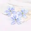 Cabeça de Flor Artificial de Clematis Flor Falsa Flor DIY Grampo de Cabelo para Franja de Mulheres Clipe Lateral Cabeça de Flor de Lírio Tridimensional