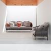 Sofá de ratán para ocio al aire libre Villa Ajuste suave Exterior Exterior Balcón Patio Jardín Silla de ratán con cuerda Oliffin