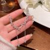 Pendientes largos de lujo ligeros con borlas y flores de alta gama para mujer, pendientes de circonitas exquisitos y superllamativos, similares a los de las celebridades de Internet.