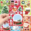8 Collage Navideño Pintado Papá Noel Árbol Muñeco de Nieve Cambio de Cara DIY Cuenta a Mano Teléfono Móvil Cuaderno Pegatina Decorativa
