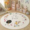 Alfombra Redonda Decorativa de Dibujos Animados para Habitación Infantil, Tapete Decorativo para Sala de Estar, Alfombra Gruesa para Mesita de Noche de Dormitorio, Suave, Resistente a Manchas, Fácil de Cuidar
