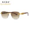 Nuevas gafas de sol de leopardo tridimensionales 8031, gafas de sol sin marco con personalidad europea y americana, gafas de sol de moda transfronterizas que combinan con todo.