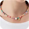 Colar de 26 Letras Estilo Transfronteiriço, Lindo Gargantilha Colorida com Contas, Joia de Colar Tendência e Única para Mulheres