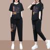 Traje de moda casual de verano para mujer, ropa nueva, estilo occidental, rejuvenecedor, talla grande, estilo callejero popular, estilo coreano, ropa deportiva holgada, traje de dos piezas