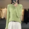 Tejido de Punto con Cuello Alto Medio de Organza para Mujer en Otoño e Invierno Nuevo Estilo Estilo Hada Fantasía Tejido de Punto Transparente con Top Básico