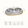 Comedero para Gatos Tazón para Comida de Mascotas Acero Inoxidable 304 Comedero y Bebedero Integrado Doble Tazón Bebedero para Gatos Antiderrames