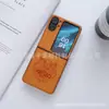 Funda Protectora Dura de Cuero Anti-Caídas de Cobertura Total para Teléfono Plegable Oppo Find N2 Flip N3 Flip
