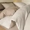 Novo conjunto de cama minimalista de 2026, sem estampa, algodão lavado, cetim escovado, jacquard grande, de três ou quatro peças