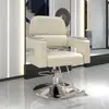 Silla giratoria con reposabrazos elevable de acero inoxidable para barbería, silla reclinable para estilismo y corte de cabello para salón de peluquería
