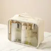 Bolsa de Cosméticos de Gran Capacidad, Neceser Impermeable de PVC, Bolsa Organizadora de Cosméticos Portátil para Viaje, Bolsa de Almacenamiento Portátil Visible