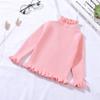 Suéter Grueso Cálido para Niñas para Otoño e Invierno, Prendas de Punto Pulóver para Bebés, Camiseta Base de Punto de Color Sólido para Niños Pequeños