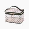 Popular Ins Corazón Flocado Malla Bolsa de Cosméticos Portátil de Alta Gama Bolsa para Lápices Labiales Bolsa de Almacenamiento de Maquillaje para Viaje Bolsa de Aseo