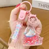 Adorno Creativo de Llavero de Velero con Arena Movediza de Dibujos Animados, Botella a la Deriva con Arena Movediza del Océano, Colgante de Buena Suerte, Regalo