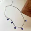 Ins Colar de Borboleta Roxo Doce Elegante Corrente Simples Elegante de Acrílico Distintiva para Clavícula