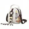 Bolsa de lona con decoración de cuerda estilo étnico retro