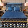 Falda de cama acolchada de terciopelo cristal estilo europeo, cubierta de cama de terciopelo leche engrosado, cubierta de cama de encaje de una pieza, cubierta antipolvo para colchón, funda protectora