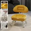 Taburete Pequeño Doméstico Giratorio con Ruedas, Taburete Bajo con Ruedas, Taburete Amigable para Niños con Ruedas, Taburete Redondo Perezoso con Respaldo