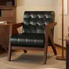 Cadeira Sofá de Madeira Maciça Estilo Nórdico Sala de Estar Estilo Meio do Século Cadeira Individual Confortável Varanda de Casa Richard Cadeira com Encosto de Lazer