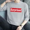 ¡Guau! Camiseta Nueva de Otoño Personalizada de Manga Larga con Cuello Redondo y Estampado Creativo, Camiseta Básica Versátil para Adolescentes