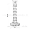 Suporte de Velas de Vidro com Diamantes de 4 Bolas Estilo Europeu com Haste Alta, Suporte de Velas com Haste Listrada, Suporte de Velas Liso para Decoração de Restaurante, Copo de Vela
