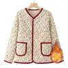 Moda de Invierno Casual Abrigo de Algodón Estilo Sencillo Mamá para Mujer Chaqueta Europea de Terciopelo de Algodón en Stock para el Viaje Diario