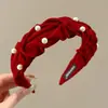 Faixa de Cabeça de Veludo com Pérolas para Mulheres, Estilo Vintage, Realça a Aparência do Rosto, Acessório de Cabelo de Luxo para Franja