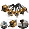 Conjunto de 5 Peças de Brocas Serrilhadas com Revestimento de Titânio para Furar Chapas de Ferro e Alumínio, Conjunto Dourado, 16mm 30mm