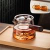 Tetera de estilo chino con asa lateral, de vidrio de borosilicato, anti-escaldaduras, con mango de madera, estufa de cerámica eléctrica engrosada, juego de té con agua hirviendo, tetera