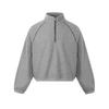Sudadera de Marca de Moda con Media Cremallera y Cuello Vertical para Hombre Estilo Americano corte ajustado Perfil de Hombro Top Grueso en Axilas Pullover Handsome