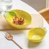 Tazón Creativo de Limón de Dibujos Animados Vajilla de Cerámica Lindo para Niños Tazón de Fruta para el Hogar Plato Plato para Bocadillos Personalizado