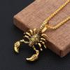 Comercio exterior europeo y americano suministro colgante de escorpión hip hop todo-partido collar personalizado para hombres y mujeres joyería de pareja STN993
