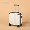 Maleta de 18 pulgadas para hombres y mujeres, maleta con ruedas, estuche pequeño de cuero para llevar en cabina, duradero, resistente y silencioso para viajes cortos
