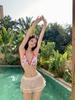 Chica Dulce Estilo Pura Pasión Chica Sexy Caliente Bikini Tres Piezas Malla Transparente Traje de Baño de Tres Piezas Traje de Baño para Mujer
