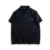 Camisa Polo Bordada com Desenho Plus Size de Manga Curta, Caimento Solto, Marca da Moda, Roupa Masculina Tamanho Grande, Camisa Polo de Manga Meia-Manga com Toque Refrescante