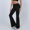 Pantalones de yoga de secado rápido para levantar glúteos, estilo europeo y americano, color nude, casual, pierna ancha, deportivos, cintura alta, ajustados, acampanados para mujer 8516