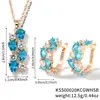 Moxi Transfronteiriço Assimétrico Zircônia Multi-Color Doce Moda Cobre Inlaid Zircônia Argola de Orelha Colar Conjunto de Joias Atacado
