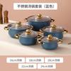 Conjunto de panela de sopa de aço inoxidável transfronteiriço conjunto de dez peças traje de panela dourada atacado grande 18-26CM panela com duas alças conjunto de cinco peças