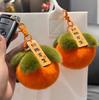 Mini llavero colgante de piel de conejo Rex real con forma de caqui pequeño para coche, bola de peluche, para mochila escolar, regalo