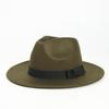 Fotografía Callejera Europea y Americana Imitación Lana Estilo Retro Británico Sombrero de Jazz para Hombres y Mujeres Sombrero de Ala Ancha Sombrero de Fieltro Parasol Versátil