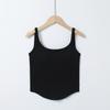 Top de Abrigo Acolchado Personalizado con Espalda Descubierta en Forma de U, Sujetador Deportivo sin Aros con Copas Fijas para Mujer, Sin Mangas