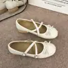 Sapatos de Salto Único Estilo Ballet Mary Jane Francês Feminino Nova Temporada Primavera/Outono 2026 Temperamento Trabalho Tiras Cruzadas Versátil Sapatos Pequenos de Couro