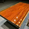 Mesa de Chá Okan de Madeira Maciça Placa Grande Estilo Chinês Mesa e Cadeira de Escritório para Chefe Combinação de Troncos