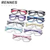 Gafas Leiren para Niños Plaza de Silicona Anti Luz Azul Sin Receta, Lindo Bebé Bloqueo de Color Remache Retro Montura para Miopía