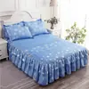 Saia de Cama Dupla Renda Transfronteiriça Conjunto de Três Peças Cobertura de Cama Espessa Antiderrapante Saia de Cama Cobertura de Cama de Peça Única Saia de Cama Atacado