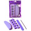 Set Embalaje Morado Nail Art Palo Naranja Transparente Dedo Partido Herramienta de Manicura Pieza de Madera Lima de Uñas Herramienta de Ayuda para Tienda de Nail Art
