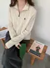 Suéter de punto suave y acogedor 100% lana pura para mujer para primavera y otoño, suéter de manga larga con media cremallera, suéter de lana versátil de color liso con trenzado